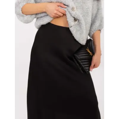 Saténová maxi sukňa čierna MODA2797
