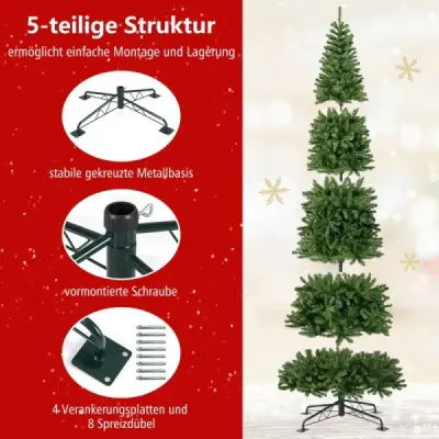 360 cm osvetlený umelý vianočný stromček Jedľa s 2536 PVC koncovkami vetiev Zelená
