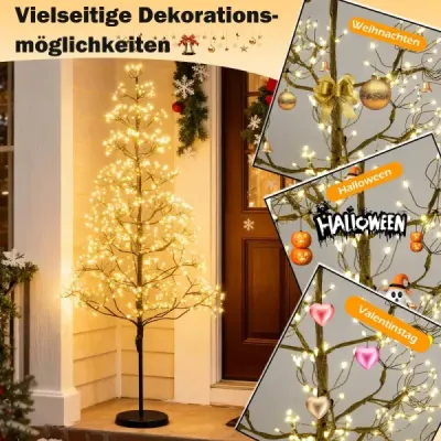 LED stromček svetiel 150 cm osvetlený stromček s 1000 teplými bielymi svetlami LED t s cementovým stojanom