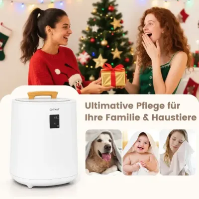 Stropný ohrievač uterákov 18 L s LED displejom a automatickým vypínaním prenosný držiak na horúce uteráky Biely