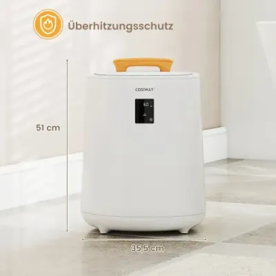 Stropný ohrievač uterákov 18 L s LED displejom a automatickým vypínaním prenosný držiak na horúce uteráky Biely