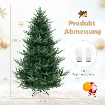 210 cm umelý vianočný stromček s 340 teplými bielymi LED svetlami