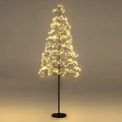 LED stromček svetiel 150 cm osvetlený stromček s 1000 teplými bielymi svetlami LED t s cementovým stojanom