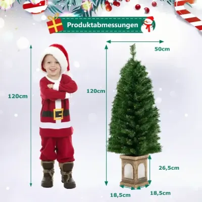120 cm umelý vianočný stromček v kvetináči s osvetlením a časovačom