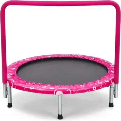 92 cm detská trampolína mini trampolína s rukoväťou skladacia trampolína ružová + čierna