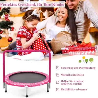 92 cm detská trampolína mini trampolína s rukoväťou skladacia trampolína ružová + čierna