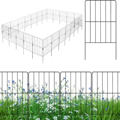 25-dielny dekoratívny záhradný plot bariérový plot nerezový kovový drôtený plot 33 x 61 cm čierny