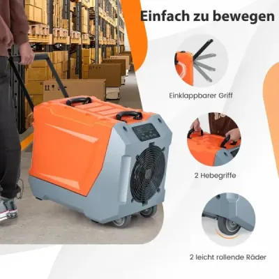 Elektrický odvlhčovač vzduchu s vypúšťacou hadicou 85L/T stavebná sušička Komerčný odvlhčovač vzduchu Orange