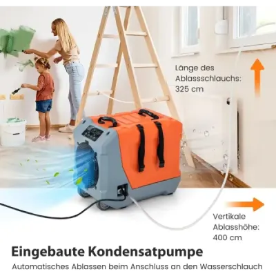 Elektrický odvlhčovač vzduchu s vypúšťacou hadicou 85L/T stavebná sušička Komerčný odvlhčovač vzduchu Orange