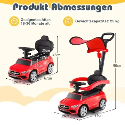 Mercedes-Benz šmykľavka 3 v 1 s rukoväťou Šmykľavka pre deti od 1 roka Červená