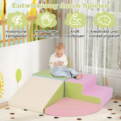 Súprava na lezenie a plazenie pre bábätká Mäkká stavebná súprava hračiek pre batoľatá Zelená