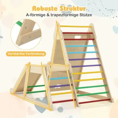 3 v 1 lezecký rebrík a lezecká stena a šmykľavka Vnútorný lezecký rám na lezenie a šmýkanie Farebný