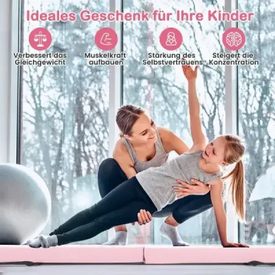 210 cm kladina gymnastická kladina skladacia gymnastická kladina protišmyková kladina do 73 kg ružová