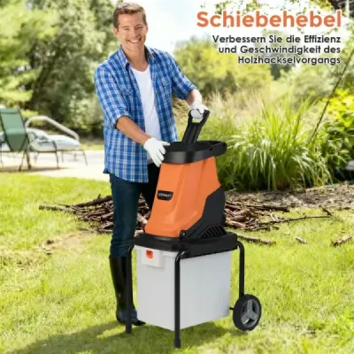 2800 W elektrický drvič s 50 l zberným zásobníkom Drvič dreva Elektrický záhradný drvič Oranžový