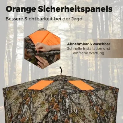 Jagdblind Prízemný stan pre 2 osoby s tichými posuvnými oknami Prenosný pop-up maskovací stan