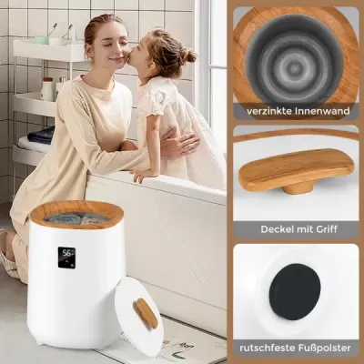Vedro na ohrievanie uterákov do kúpeľne 18 L veľký stropný ohrievač s LED displejom Biely