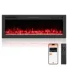 50" elektrický krb s ohrevom 750W/1500W vstavaný krb s diaľkovým ovládaním a ovládaním pomocou aplikácie WiFi