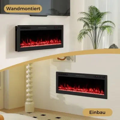 50" elektrický krb s ohrevom 750W/1500W vstavaný krb s diaľkovým ovládaním a ovládaním pomocou aplikácie WiFi