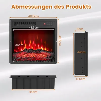 18" elektrická krbová vložka 750W/1500W elektrický krb s diaľkovým ovládaním vstavaný krb