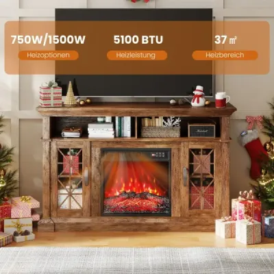 18" elektrická krbová vložka 750W/1500W elektrický krb s diaľkovým ovládaním vstavaný krb