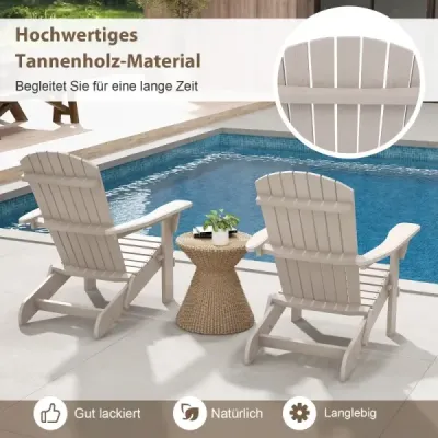 Kreslo Adirondack skladacie Kreslo Adirondack drevené záhradné kreslo s vysokým operadlom sivé