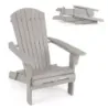 Kreslo Adirondack skladacie Kreslo Adirondack drevené záhradné kreslo s vysokým operadlom sivé