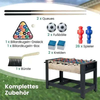 Otočný herný stôl 2 v 1 so stolným futbalom a biliardom, stolný futbal, multifunkčný stôl