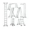 7-v-1 viacúčelový hliníkový rebrík, lešenársky rebrík, nosnosť do 150 kg, 370,5 cm, strieborná