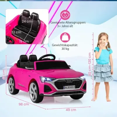 Licencované Audi SQ8 detské auto 12V elektrické vozidlo s diaľkovým ovládaním ružové