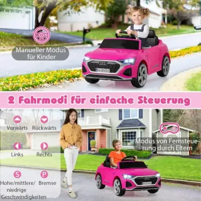 Licencované Audi SQ8 detské auto 12V elektrické vozidlo s diaľkovým ovládaním ružové