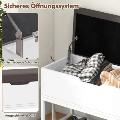 Lavica na topánky s výklopným vekom, sedadlom a 2 dvierkami, stojan na topánky/skrinka na topánky, 100 x 30 x 68 cm