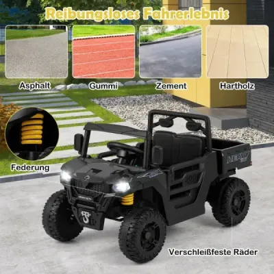 Detské elektrické auto s elektrickým sklápačom a diaľkovým ovládaním 12V detské auto detské vozidlo čierne