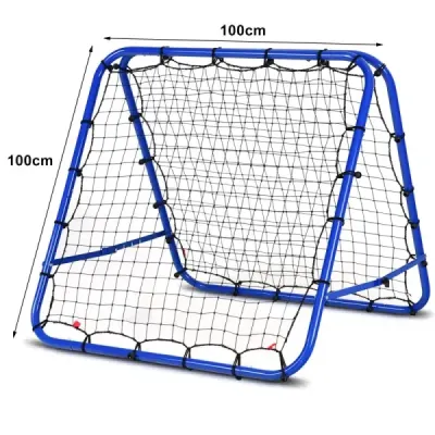 Futbalová odrazová bránka s nastaviteľnými uhlami, obojstranná futbalová sieť, odrazová stena 100 x 100 cm