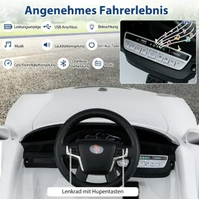 12V detské elektrické auto s diaľkovým ovládaním a pozvoľným štartom, licencované elektrické vozidlo Porsche, biele
