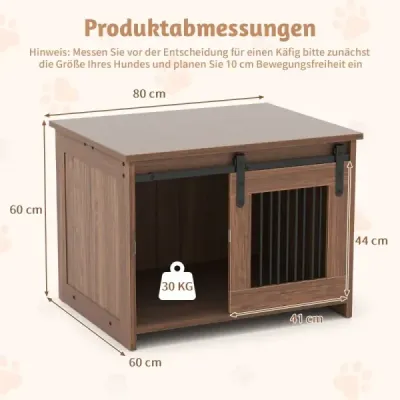 Box pre psov kovový drevený chovný priestor pre psy klietka pre domácich miláčikov hnedá