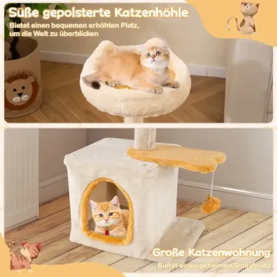 Malý škrabadlo pre mačky s plošinou v tvare ryby, drevený škrabadlo pre mačky, škrabadlo pre mačky, lezecký strom