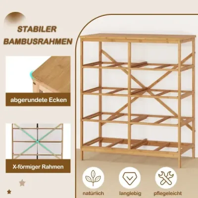 Komoda s 8 vyberateľnými látkovými zásuvkami a bambusovým rámom, komoda so zásuvkami