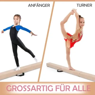 2,1 m kladina na gymnastiku, tréningová, skladacia, odolná, fitness, hnedá