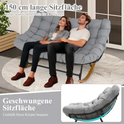 Hojdacie kreslo s hrubým vankúšom Nadrozmerné hojdacie kreslo s nosnosťou do 320 kg Relaxačné kreslo