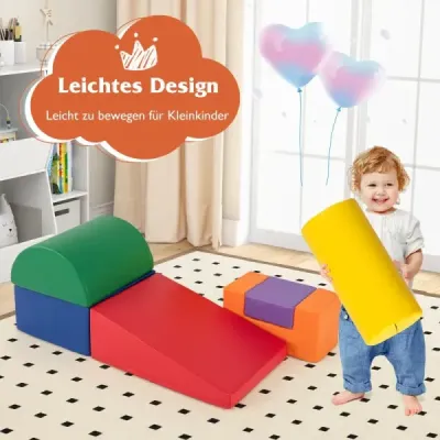 6 kusov penových stavebných blokov, obrovské stavebné bloky na lezenie a lezenie, mäkké penové stavebné bloky, červené a oranžové