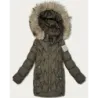 Dámska zimná bunda s kapucňou, MODA0564 khaki