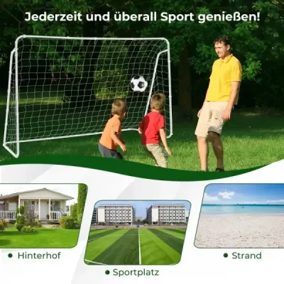 Futbalová bránka odolná voči poveternostným vplyvom so sieťou a robustným rámom. Stena na bránku na futbalovú bránku 215 x 152 x 76 cm.