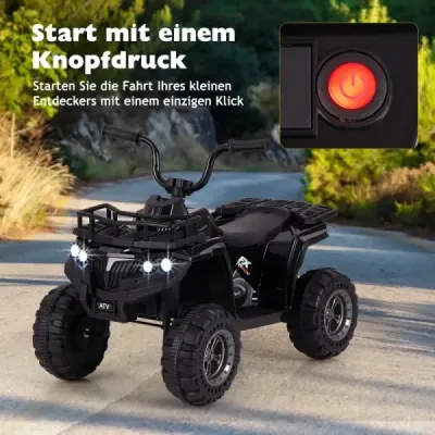 6V detská elektrická štvorkolka s funkciou jazdy vpred a vzad, detská elektrická štvorkolka, čierne