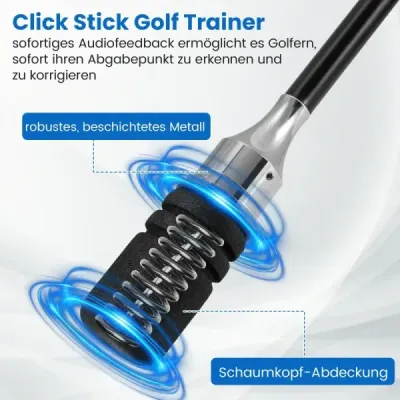Golfový švihový trenažér s protišmykovou rukoväťou, golfová tréningová pomôcka, rozcvičovacie zariadenie, čierna