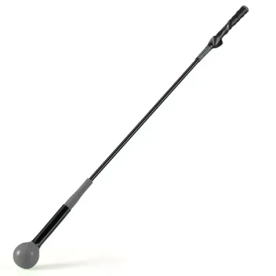 Pomôcka na trénovanie golfového švihu 100 cm golfová tréningová pomôcka so záťažovou hlavou na rytmus úchopu flexibilitu rovnováhu šedá
