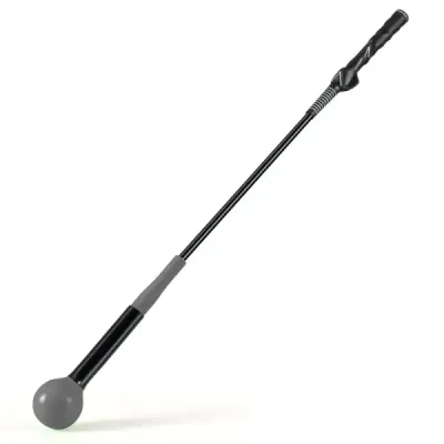 Pomôcka na trénovanie golfového švihu 80 cm tréningová pomôcka so záťažovou hlavou na rytmus úchopu flexibilitu rovnováhu šedá