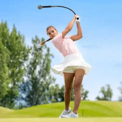 Pomôcka na trénovanie golfového švihu 80 cm tréningová pomôcka so záťažovou hlavou na rytmus úchopu flexibilitu rovnováhu šedá