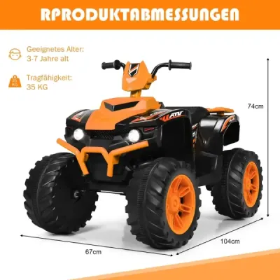 12V elektrická detská štvorkolka so svetlometom Mini elektrická štvorkolka s hudbou a klaksónom Detské auto oranžové