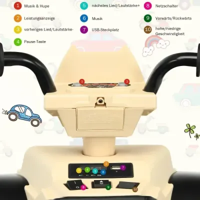 12V elektrická detská štvorkolka so svetlometom Mini elektrická štvorkolka s hudbou a klaksónom Detské auto žlté