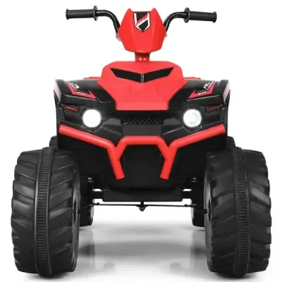 12V elektrická detská štvorkolka so svetlometom Mini elektrická štvorkolka s hudbou a klaksónom  pre deti od 3 rokov Červená